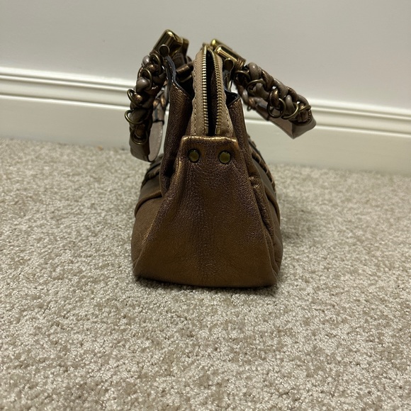 Chloe Heloise Satchel Leather Handbag Dark Metallic EUC Authentic - Picture 10 of 16